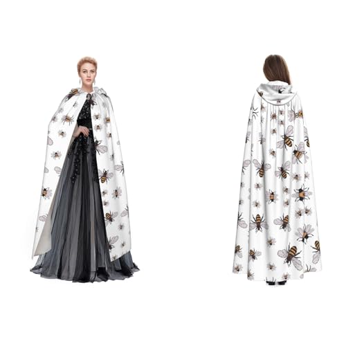 UENFFKDAP Kapuzenumhang mit lustigem Bienen-Aufdruck, für Damen, Herren, Erwachsene, volle Länge, mit Kapuze, für Halloween, Cosplay, Party, Kostüme UENFFKDAP Kapuzenumhang mit lustigem Bienen-Aufdruck, für Damen, Herren, Erwachsene, volle Länge, mit Kapuze, für Halloween, Cosplay, Party, Kostüme von UENFFKDAP