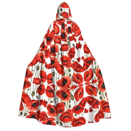 UENFFKDAP Kapuzenumhang mit roter Mohnblüte für Erwachsene, Halloween-Umhang, Halloween-Kostüme, Party-Dekoration für Damen und Herren, weich und elastisch UENFFKDAP Kapuzenumhang mit roter Mohnblüte für Erwachsene, Halloween-Umhang, Halloween-Kostüme, Party-Dekoration für Damen und Herren, weich und elastisch von UENFFKDAP