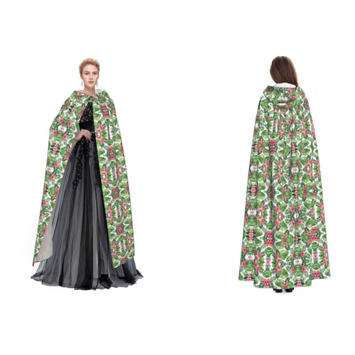 UENFFKDAP Kapuzenumhang mit tropischen Blättern, für Damen, Herren, Erwachsene, volle Länge, mit Kapuze, für Halloween, Cosplay, Party, Kostüme UENFFKDAP Kapuzenumhang mit tropischen Blättern, für Damen, Herren, Erwachsene, volle Länge, mit Kapuze, für Halloween, Cosplay, Party, Kostüme von UENFFKDAP