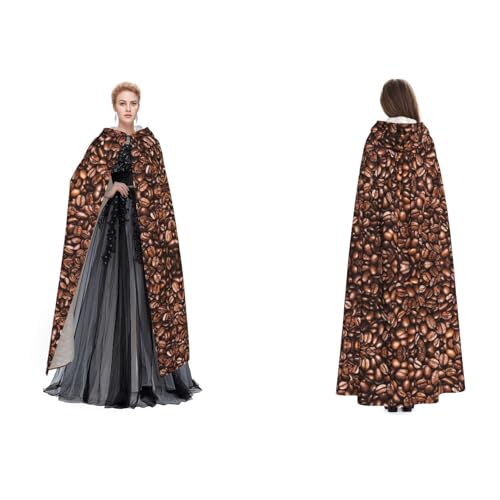 UENFFKDAP Lustiger gerösteter Kaffeebohnen-Umhang für Damen, Herren, Erwachsene, volle Länge, Kapuzenumhang mit Kapuze für Halloween, Cosplay, Party, Kostüme UENFFKDAP Lustiger gerösteter Kaffeebohnen-Umhang für Damen, Herren, Erwachsene, volle Länge, Kapuzenumhang mit Kapuze für Halloween, Cosplay, Party, Kostüme von UENFFKDAP