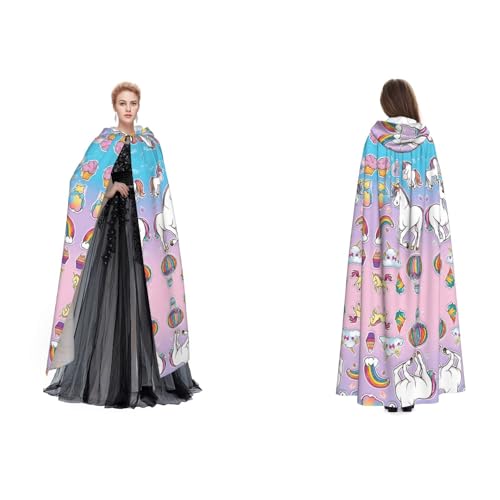 UENFFKDAP Regenbogen-Aufdruck, für Damen und Herren, Erwachsene, volle Länge, Kapuzenumhang mit Kapuze für Halloween, Cosplay, Party, Kostüme UENFFKDAP Regenbogen-Aufdruck, für Damen und Herren, Erwachsene, volle Länge, Kapuzenumhang mit Kapuze für Halloween, Cosplay, Party, Kostüme von UENFFKDAP