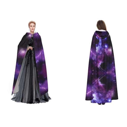 UENFFKDAP Umhang mit Kapuze, Galaxie, Sternenhimmel, violett, Sternenhimmel, bedruckt, für Damen, Herren, Erwachsene, volle Länge, mit Kapuze, für Halloween, Cosplay, Party, Kostüme UENFFKDAP Umhang mit Kapuze, Galaxie, Sternenhimmel, violett, Sternenhimmel, bedruckt, für Damen, Herren, Erwachsene, volle Länge, mit Kapuze, für Halloween, Cosplay, Party, Kostüme von UENFFKDAP