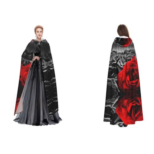 UENFFKDAP Umhang mit Kapuze, für Damen, Herren, Erwachsene, mit Kapuze, für Halloween, Cosplay, Party, Kostüme, Schwarz / Weiß / Rot UENFFKDAP Umhang mit Kapuze, für Damen, Herren, Erwachsene, mit Kapuze, für Halloween, Cosplay, Party, Kostüme, Schwarz / Weiß / Rot von UENFFKDAP