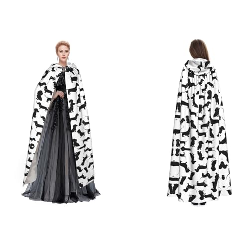 UENFFKDAP Umhang mit Kapuze für Damen, Herren, Erwachsene, mit Kapuze, für Halloween, Cosplay, Party, Kostüme, Schwarz UENFFKDAP Umhang mit Kapuze für Damen, Herren, Erwachsene, mit Kapuze, für Halloween, Cosplay, Party, Kostüme, Schwarz von UENFFKDAP