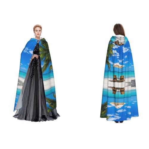 UENFFKDAP Umhang mit Kapuze für Damen, Herren, Erwachsene, mit Kapuze, für Halloween, Cosplay, Party, Kostüme, Weiß UENFFKDAP Umhang mit Kapuze für Damen, Herren, Erwachsene, mit Kapuze, für Halloween, Cosplay, Party, Kostüme, Weiß von UENFFKDAP