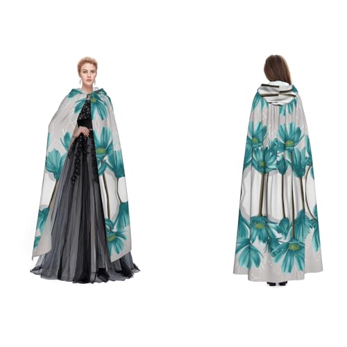 UENFFKDAP Umhang mit Kapuze für Damen, Herren und Erwachsene, mit Kapuze, für Halloween, Cosplay, Party, Kostüme, Blaugrün / Grau / Weiß UENFFKDAP Umhang mit Kapuze für Damen, Herren und Erwachsene, mit Kapuze, für Halloween, Cosplay, Party, Kostüme, Blaugrün / Grau / Weiß von UENFFKDAP
