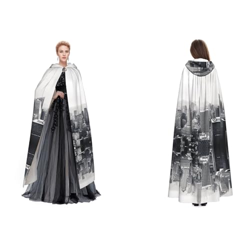 UENFFKDAP Umhang mit Kapuze für Damen, Herren und Erwachsene, mit Kapuze, für Halloween, Cosplay, Party, Kostüme, Schwarz und Weiß UENFFKDAP Umhang mit Kapuze für Damen, Herren und Erwachsene, mit Kapuze, für Halloween, Cosplay, Party, Kostüme, Schwarz und Weiß von UENFFKDAP