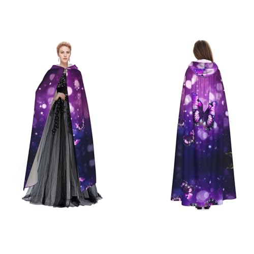 UENFFKDAP Umhang mit Kapuze für Damen, Herren und Erwachsene, mit Kapuze, für Halloween, Cosplay, Party, Kostüme, Violett UENFFKDAP Umhang mit Kapuze für Damen, Herren und Erwachsene, mit Kapuze, für Halloween, Cosplay, Party, Kostüme, Violett von UENFFKDAP