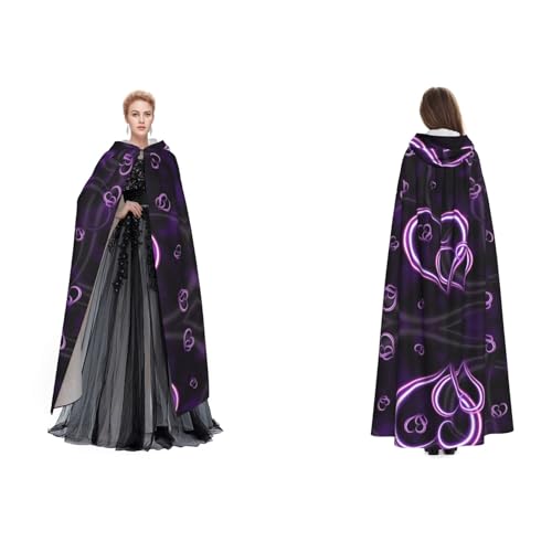 UENFFKDAP Umhang mit Kapuze für Damen, Herren und Erwachsene, mit Kapuze, für Halloween, Cosplay, Party, Kostüme, Violett UENFFKDAP Umhang mit Kapuze für Damen, Herren und Erwachsene, mit Kapuze, für Halloween, Cosplay, Party, Kostüme, Violett von UENFFKDAP