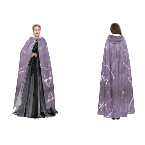 UENFFKDAP Umhang mit Kapuze für Damen, Herren und Erwachsene, mit Kapuze, für Halloween, Cosplay, Party, Kostüme, Violett von UENFFKDAP