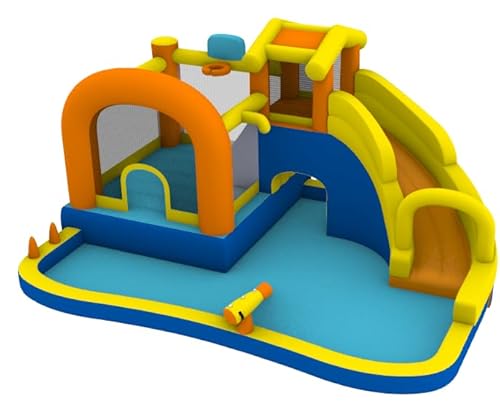 UEV Aufblasbare Hüpfburg 8-in-1, Spielbecken, mit Wasserpistole Fußballtor Basketballkorb Kletterrampe, 451x347x223cm UEV Aufblasbare Hüpfburg 8-in-1, Spielbecken, mit Wasserpistole Fußballtor Basketballkorb Kletterrampe, 451x347x223cm von UEV