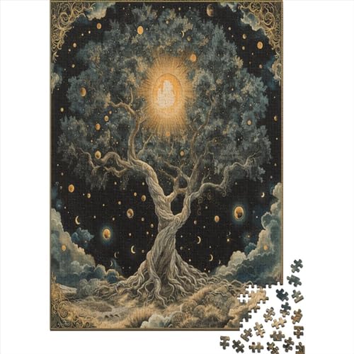 Baum des Lebens Puzzle 1000 Teile,für Erwachsene, Impossible Puzzle,farbenfrohes Legespiel,GesKükenlichkeitsspiel Für Die Ganze Familie,Erwachsenenpuzzle Puzzel 1000pcs (75x50cm) von UFAZEHDNS