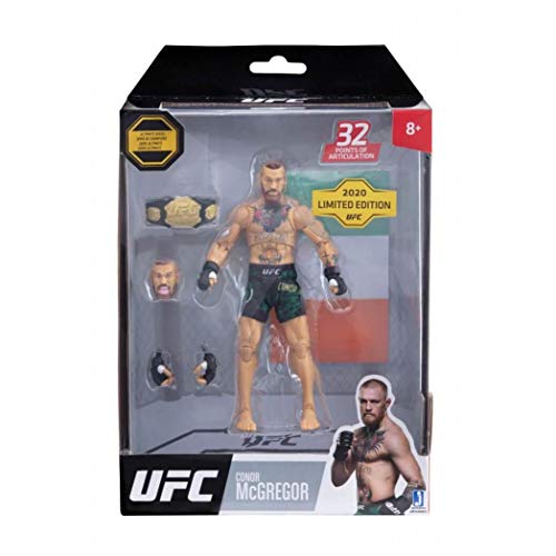 UFC Ultimate Series Limited Edition Conor McGregor, 15,2 cm große Sammler-Actionfigur – inklusive alternativem Kopf und handschuhten Händen, Kampfshorts, Gürtel und irischer Flagge von UFC