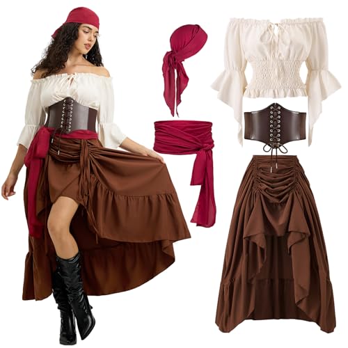 UFLJPKS Damen Piraten Kostüm Piraten Outfit von UFLJPKS