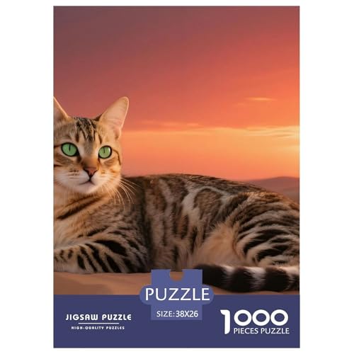 Ägyptische Mau Puzzle 1000 Teile – Anspruchsvolles Haustier Katze Motiv – Kreatives Denkspiel, Nachhaltige Qualität & Geschenkidee 38x26cm/1000pcs von UFVZBNFAN