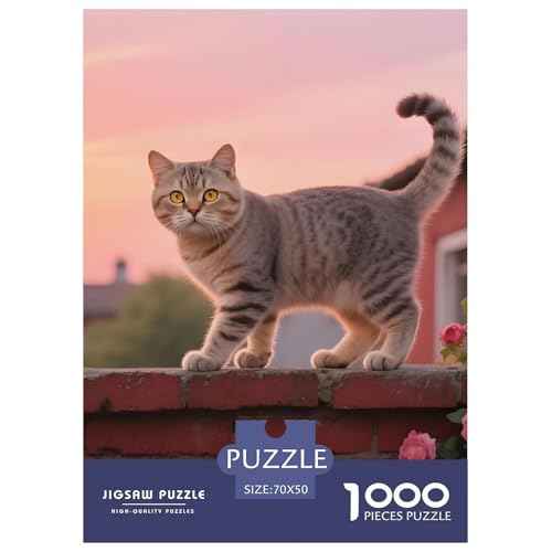 Amerikanische Curl Puzzle 1000 Teile Haustier Katze – Schwieriges Puzzle Erwachsene, Lernspiel & Deko Für Zuhause Oder Reisen, Dicke Kartonteile, Poster Inklusive – 70x50cm/1000pcs von UFVZBNFAN