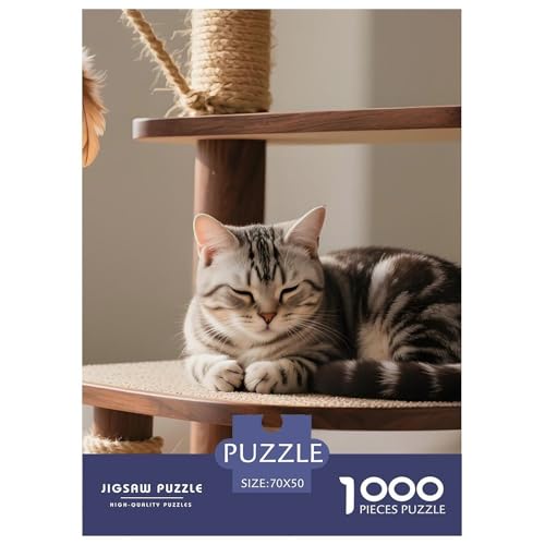 Amerikanische Kurzhaarkatze Puzzle 1000 Teile – Anspruchsvolles Haustier Katze Motiv – Kreatives Denkspiel, Nachhaltige Qualität & Geschenkidee 70x50cm/1000pcs von UFVZBNFAN