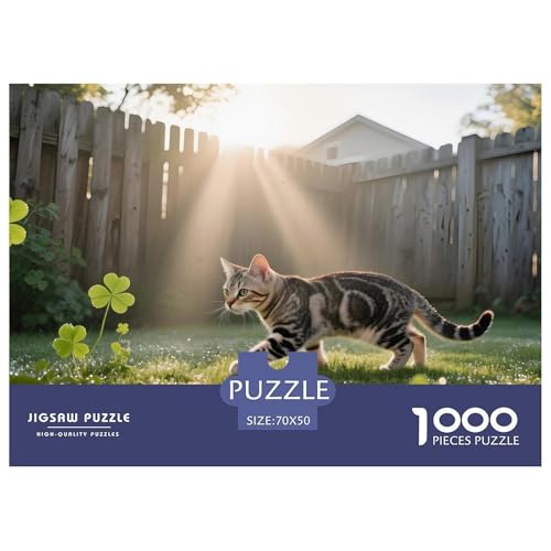 Amerikanische Kurzhaarkatze Puzzle 1000 Teile – Knobelspiel Für Konzentration, Dicker Karton, Langlebig, Heimdeko Im Wohnzimmer, Poster Inklusive, 70x50cm/1000pcs von UFVZBNFAN