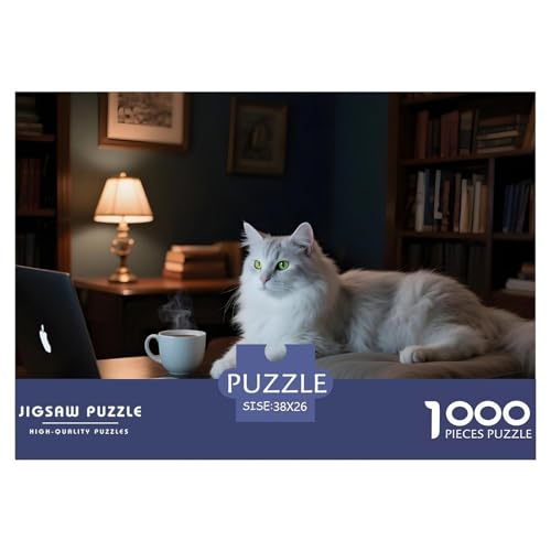 Anspruchsvolles Amerikanische Langhaar Puzzle 1000 Teile – Kreatives Hauskatze Jigsaw Für Familie & Freunde – Premium Board, Poster & Dekorative Geschenkverpackung 38x26cm/1000pcs von UFVZBNFAN