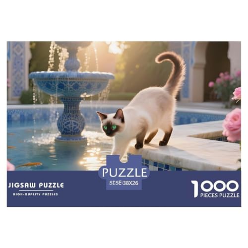 Anspruchsvolles Angorakatze Puzzle 1000 Teile – Kreatives Jigsaw Für Familie & Freunde – Premium Board, Poster & Dekorative Geschenkverpackung 38x26cm/1000pcs von UFVZBNFAN