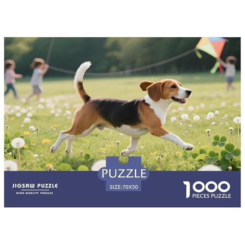 Anspruchsvolles Beagle Puzzle 1000 Teile – Premium Haustierhund Jigsaw – 1000 Teile Für Erwachsene, Poster & Geschenkidee 70x50cm/1000pcs von UFVZBNFAN