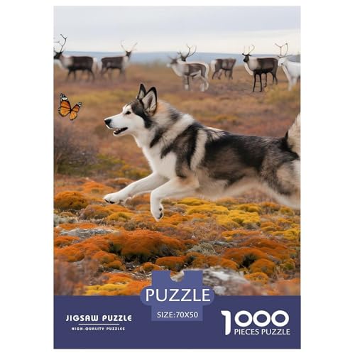 Anspruchsvolles Finnischer Lapphund Puzzle 1000 Teile – Premium Haustierhund Jigsaw – Perfekte Balance Aus Herausforderung & Entspannung 70x50cm/1000pcs von UFVZBNFAN
