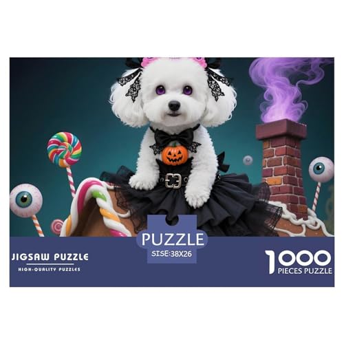 Anspruchsvolles Halloween-Bichon Frisé Puzzle 1000 Teile – Premium Pet Dog Jigsaw – Perfekte Balance Aus Herausforderung & Entspannung 38x26cm/1000pcs Anspruchsvolles Halloween-Bichon Frisé Puzzle 1000 Teile – Premium Pet Dog Jigsaw – Perfekte Balance Aus Herausforderung & Entspannung 38x26cm/1000pcs von UFVZBNFAN