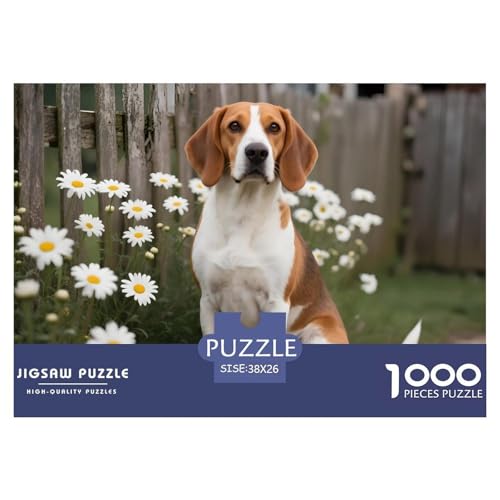 Anspruchsvolles Harrier Puzzle 1000 Teile – Kreatives Haustierhund Jigsaw Für Familie – Premium Karton, Geschenkfertig & Entspannendes Spielerlebnis 38x26cm/1000pcs von UFVZBNFAN
