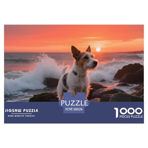 Anspruchsvolles Parson Russell Terrier Puzzle 1000 Teile – Premium Haustierhund Jigsaw – Perfekte Balance Aus Herausforderung & Entspannung 38x26cm/1000pcs von UFVZBNFAN