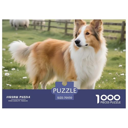 Anspruchsvolles Rough Collie Puzzle 1000 Teile – Kreatives Haustierhund Jigsaw Für Familie – Premium Karton, Geschenkfertig & Entspannendes Spielerlebnis 70x50cm/1000pcs von UFVZBNFAN