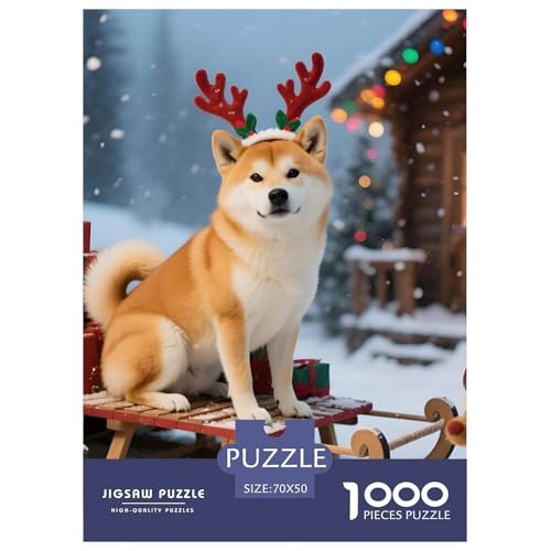 Anspruchsvolles Shiba Inu Puzzle 1000 Teile – Kreatives Haustierhund Jigsaw Für Familie – Premium Karton, Geschenkfertig & Entspannendes Spielerlebnis 70x50cm/1000pcs von UFVZBNFAN
