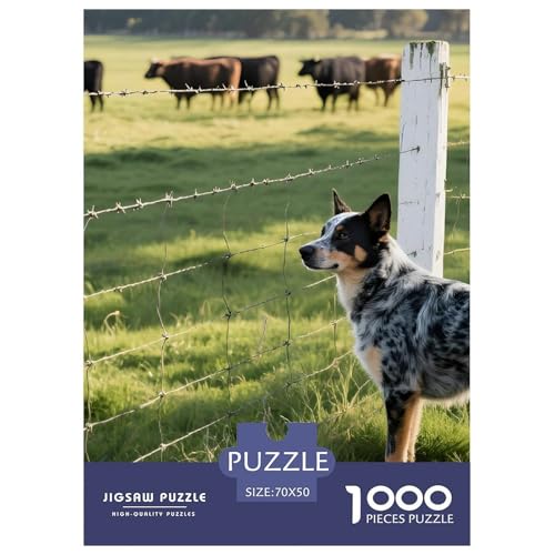 Australischer Schäferhund Puzzle 1000 Teile Für Erwachsene – Hochwertiges Haustierhund Spiel Mit Dickem Karton, Präziser Passform & Farbenfrohem Poster – Geschenkfertig 70x50cm/1000pcs von UFVZBNFAN