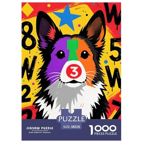 Australischer Schäferhund Puzzle 1000 Teile Haustierhund – Freizeitspaß Für Jugendliche & Erwachsene, Feste Verzahnung, Minimaler Abrieb, Heimdeko Poster & Geschenkbox 38x26cm/1000pcs von UFVZBNFAN