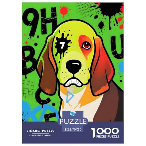 Basset Hound Puzzle 1000 Teile – Hochwertiges Haustierhund Jigsaw – Anspruchsvolle Herausforderung, Heimdeko 70x50cm/1000pcs von UFVZBNFAN
