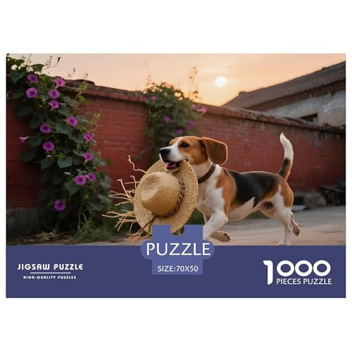 Beagle Puzzle 1000 Teile Haustierhund – Kreatives Puzzle Für Männer & Frauen, Familienspiel, Relaxing Brain Teaser Mit Poster Und Geschenkbox – 70x50cm/1000pcs von UFVZBNFAN