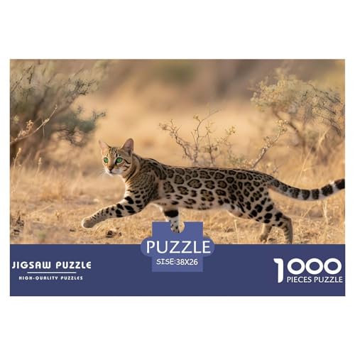 Bengal-Katze Puzzle 1000 Teile Hauskatze – Herausforderung Puzzle Erwachsene, Bunte Farben, Spieleabend & Geschenkidee Für Weihnachten – 38x26cm/1000pcs von UFVZBNFAN
