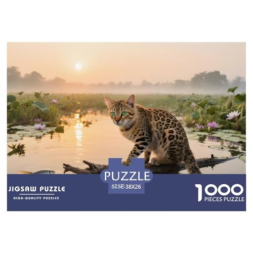 Bengal-Langhaar Puzzle 1000 Teile Hauskatze – Premium Jigsaw Puzzle Für Familie, Mit Poster, Dekoratives Puzzle Erwachsene, Hochwertige Geschenkbox – 38x26cm/1000pcs von UFVZBNFAN