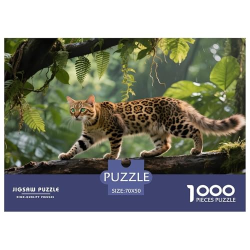 Bengal-Langhaar Puzzle 1000 Teile Hauskatze – Premium Jigsaw Puzzle Für Familie, Mit Poster, Dekoratives Puzzle Erwachsene, Hochwertige Geschenkbox – 70x50cm/1000pcs von UFVZBNFAN
