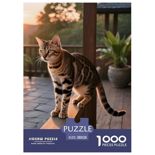 Bengalkatze Puzzle 1000 Teile – Anspruchsvolles Haustier Katze Motiv – Premium Qualität, Heimdeko & Meditative Entspannung 38x26cm/1000pcs von UFVZBNFAN