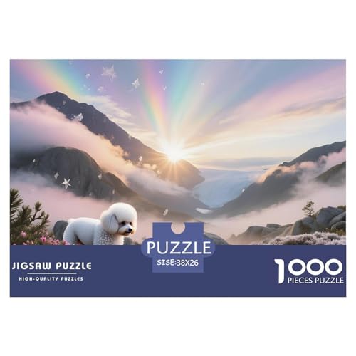 Bichon Frisé Puzzle 1000 Teile Für Erwachsene – Anspruchsvolles Haustierhund Motiv – Poster, Geschenkbox & Kreative Freizeitgestaltung 38x26cm/1000pcs von UFVZBNFAN