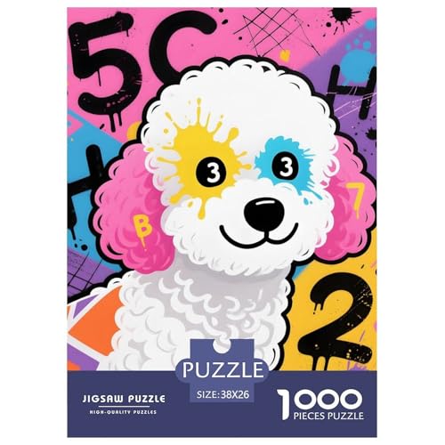 Bichon Frisé Puzzle 1000 Teile Haustierhund – Pädagogisches Puzzle Für Kinder Ab 14 & Erwachsene, Premium Qualität, Stressabbau & Achtsamkeitstraining – 38x26cm/1000pcs von UFVZBNFAN