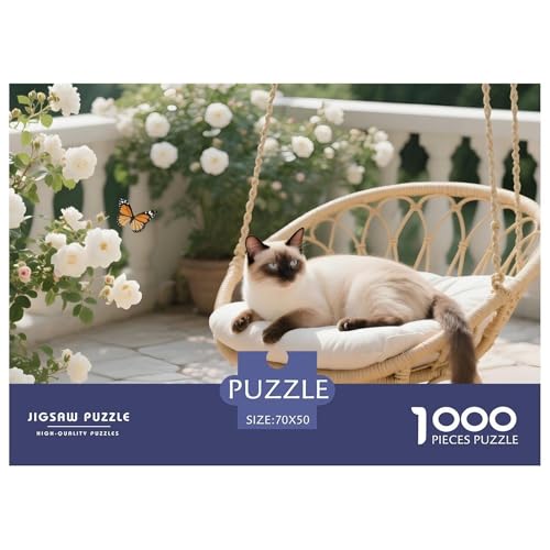 Birmakatze Puzzle 1000 Teile – Freizeitspaß Für Jugendliche & Erwachsene, Feste Verzahnung, Minimaler Abrieb, Heimdeko Poster & Geschenkbox 70x50cm/1000pcs von UFVZBNFAN