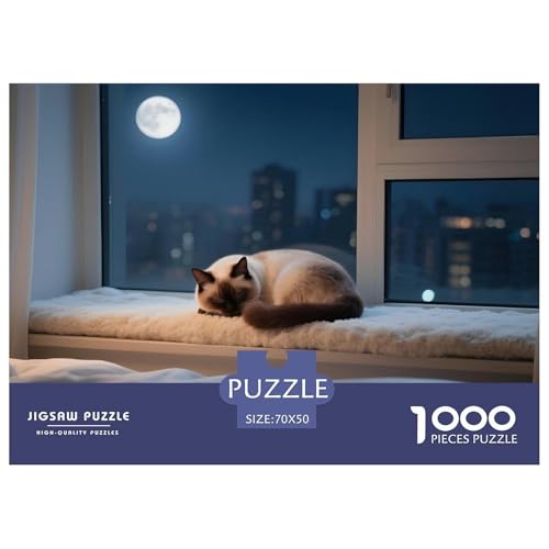 Birmakatze Puzzle 1000 Teile Für Erwachsene – Hochwertiges Spiel Mit Dickem Karton, Präziser Passform & Farbenfrohem Poster – Geschenkfertig 70x50cm/1000pcs von UFVZBNFAN
