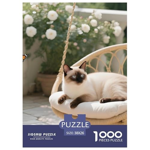 Birmakatze Puzzle 1000 Teile – Hochwertiges Haustier Katze Jigsaw – Anspruchsvolle Herausforderung, Heimdeko 38x26cm/1000pcs von UFVZBNFAN