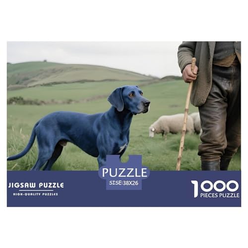 Blue Paul Terrier Puzzle 1000 Teile Haustierhund – Kreatives Puzzle Für Männer & Frauen, Familienspiel, Relaxing Brain Teaser Mit Poster Und Geschenkbox – 38x26cm/1000pcs von UFVZBNFAN
