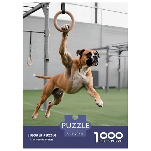 Boxer Puzzle 1000 Teile Haustierhund – Freizeitspaß Für Jugendliche & Erwachsene, Feste Verzahnung, Minimaler Abrieb, Heimdeko Poster & Geschenkbox 70x50cm/1000pcs von UFVZBNFAN