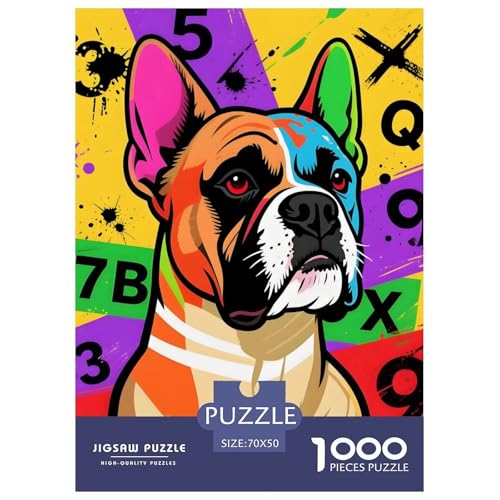 Boxer Puzzle 1000 Teile Haustierhund – Lernspiel Für Jugendliche Ab 14, Ruhige Freizeit, Präziser Kantenfit, Heimdeko Poster, Geschenkbereit 70x50cm/1000pcs von UFVZBNFAN