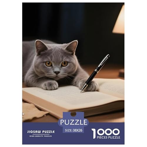 Britisch Kurzhaar Puzzle 1000 Teile Haustier Katze – Kreatives Puzzle Für Männer & Frauen, Familienspiel, Relaxing Brain Teaser Mit Poster Und Geschenkbox – 38x26cm/1000pcs von UFVZBNFAN