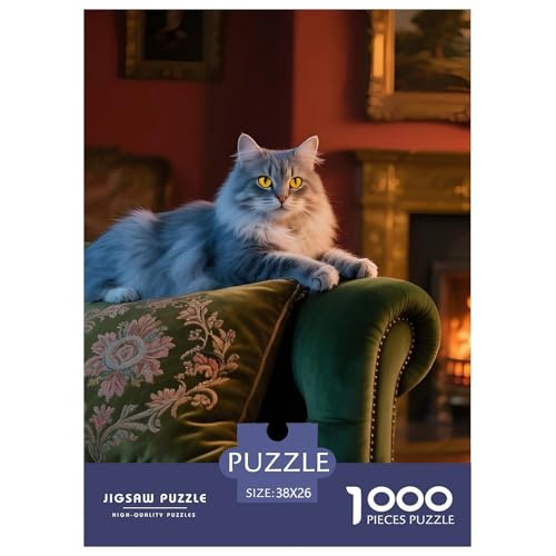 Britisch Langhaar Puzzle 1000 Teile Haustier Katze – Familienaktivität Für Regentage, Strapazierfähiger Karton, Präzise Passform, Poster Zum Einrahmen & Geschenkbox 38x26cm/1000pcs von UFVZBNFAN