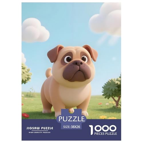 Bulldog Puzzle 1000 Teile Für Erwachsene & Jugendliche – Anspruchsvolles Haustierhund Jigsaw Mit Robusten, Passgenauen Teilen – Geschenkbox Inklusive 38x26cm/1000pcs von UFVZBNFAN